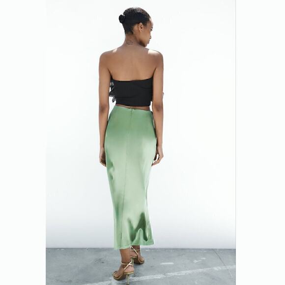 ZARA High-Waisted Midi Skirt NWT - Picture 15 of 16